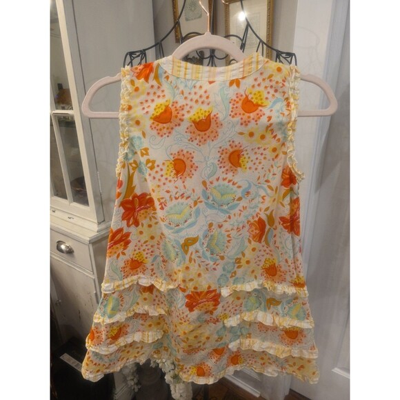 L'ORANGE Girls' Colorful Floral Boho Ruffled Buttoned‎ Cotton Dress Size 8 - Picture 5 of 6